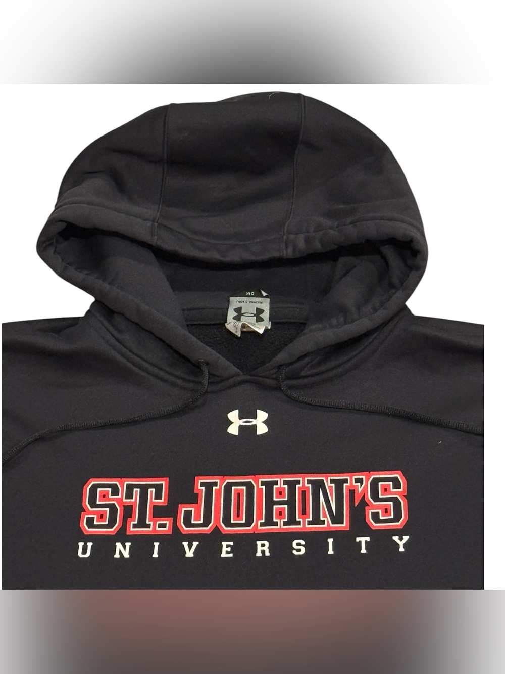 Under Armour St. John’s Red Storm Black Pullover Hoodie Sweatshirt Mens Medium